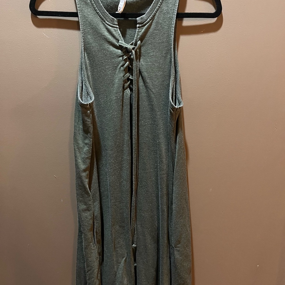 Sleeveless Olive Green Dress